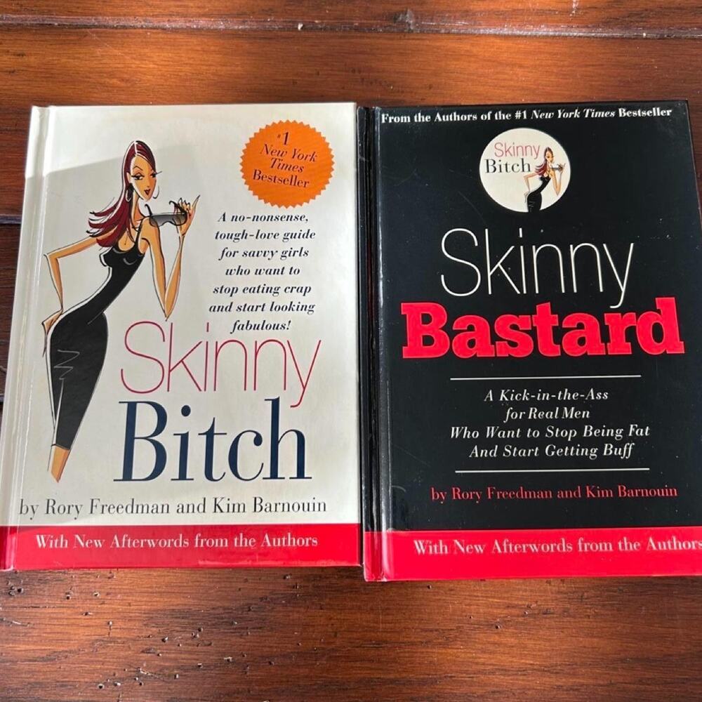 Skinny Bi*ch and Skinny Bas*ard Hardcover Book Set Rory Freedman Kim Barnouin